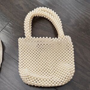 Lovers + Friends Pearl Beaded Mini Bag